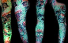 Blue Fire Skulls Sleeve